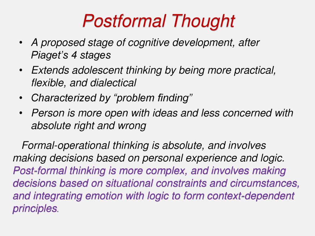 Postformal thought examples new arrivals